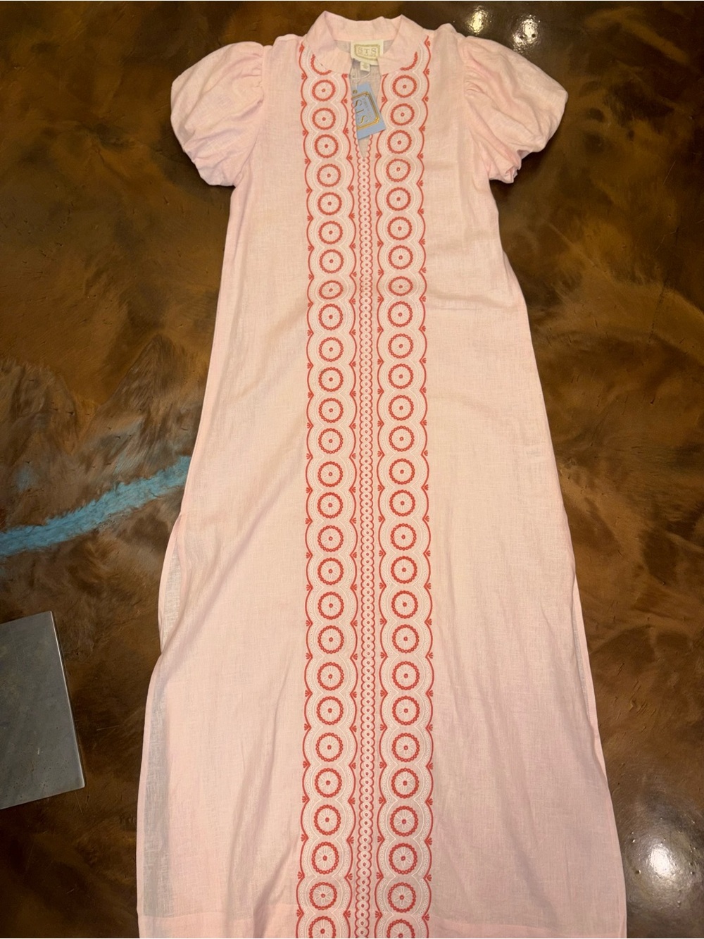 Sail to Sable Light Pink Embroidered Midi Dress - Picture 2 of 8